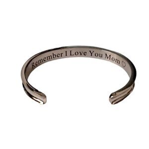 Udobuy Mother's Gift Engraved Hair Tie Bracelet Silver